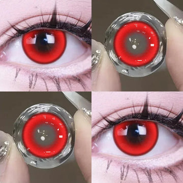 Qfdian Cosplay  Myopia Color Contact Lenses Anime Pupil 6months 1pair Halloween Cute 14.2mm Softlens